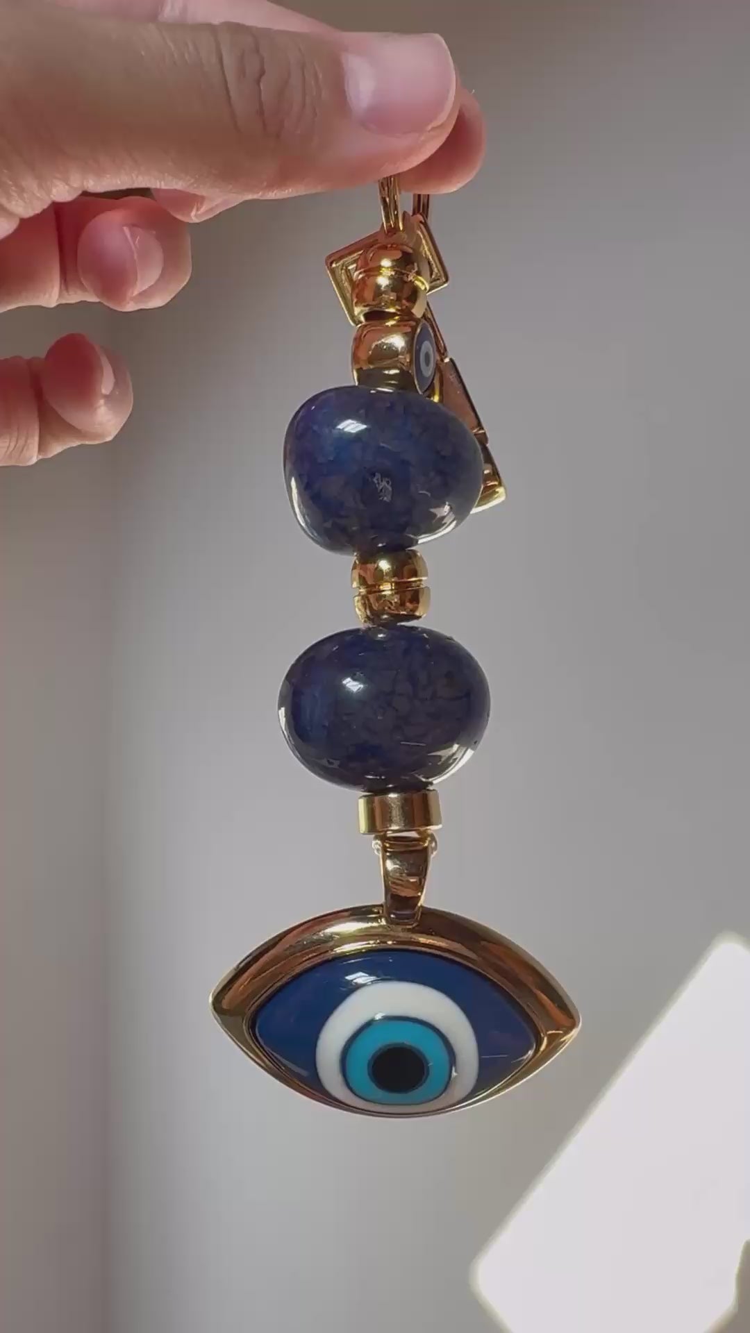 Amuleto Ágata Azul com Olho Grego - Proteção e Serenidade