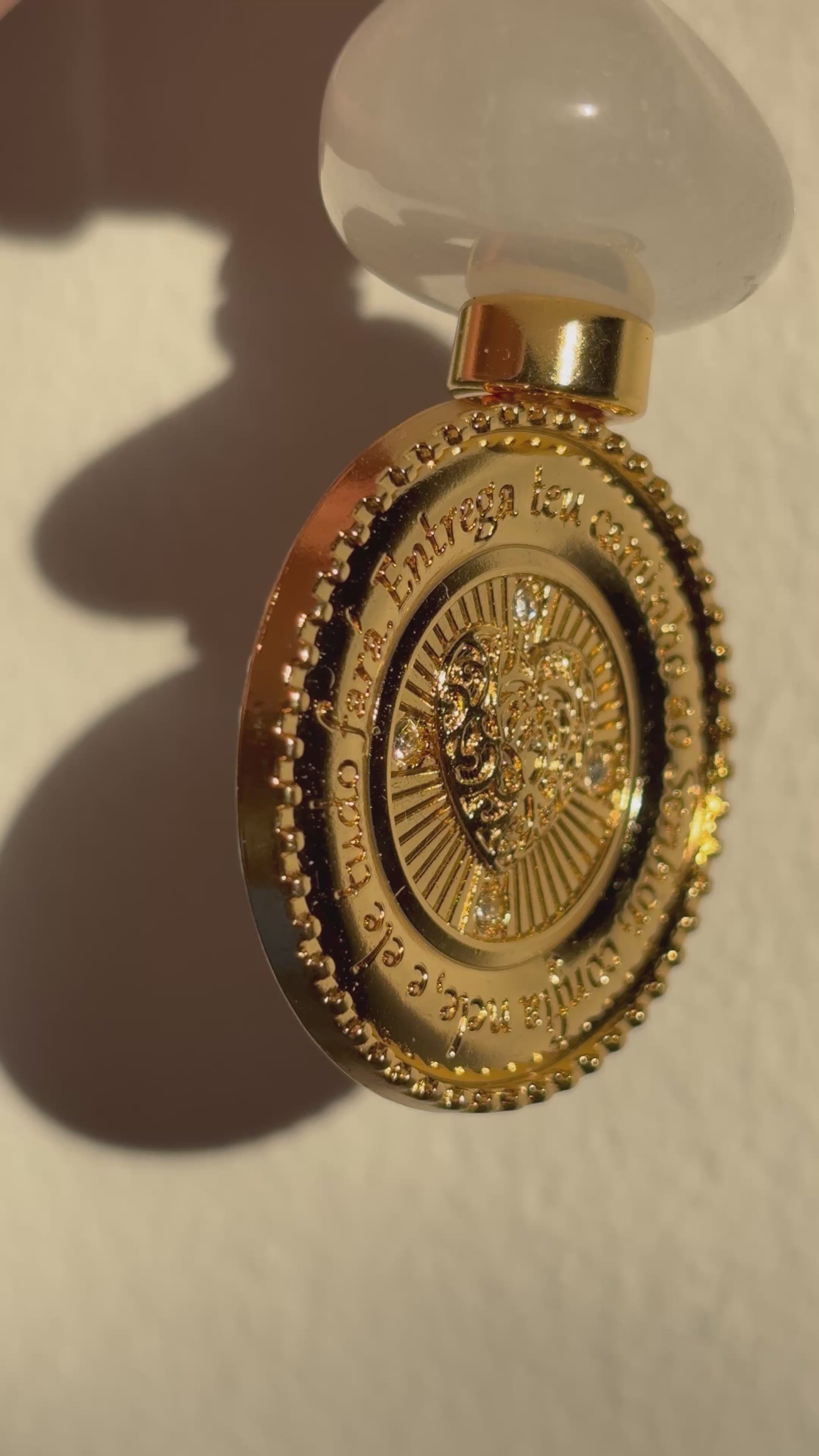 Amuleto de Proteção com Cristal e Sagrado Coração - Chaveiro